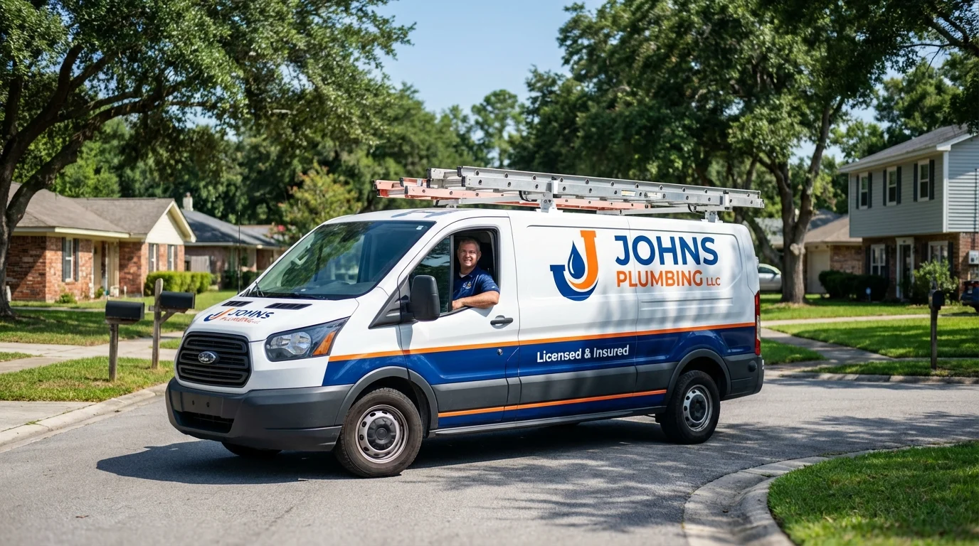 Johns Plumbing LLC service van in Stinnett, TX