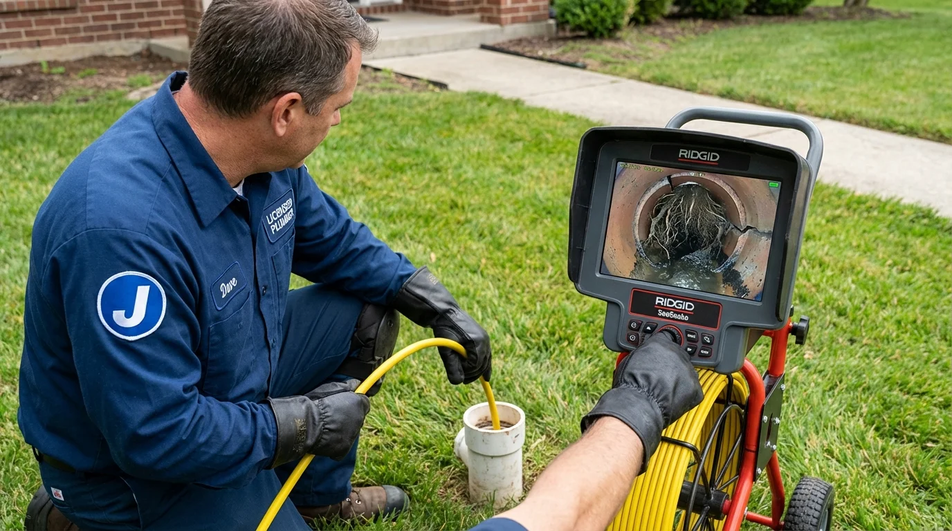 Sewer camera inspection being performed by Johns Plumbing LLC in Stinnett